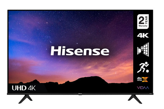 Hisense 43 Inch TV 4K UHD Smart TV, With Dolby Vision HDR, DTS Virtual X, YouTube, Netflix, Freeview Play & Alexa Built-in, Bluetooth & WiFi Black Model 43A6GTUK -1 Year Full Warranty.