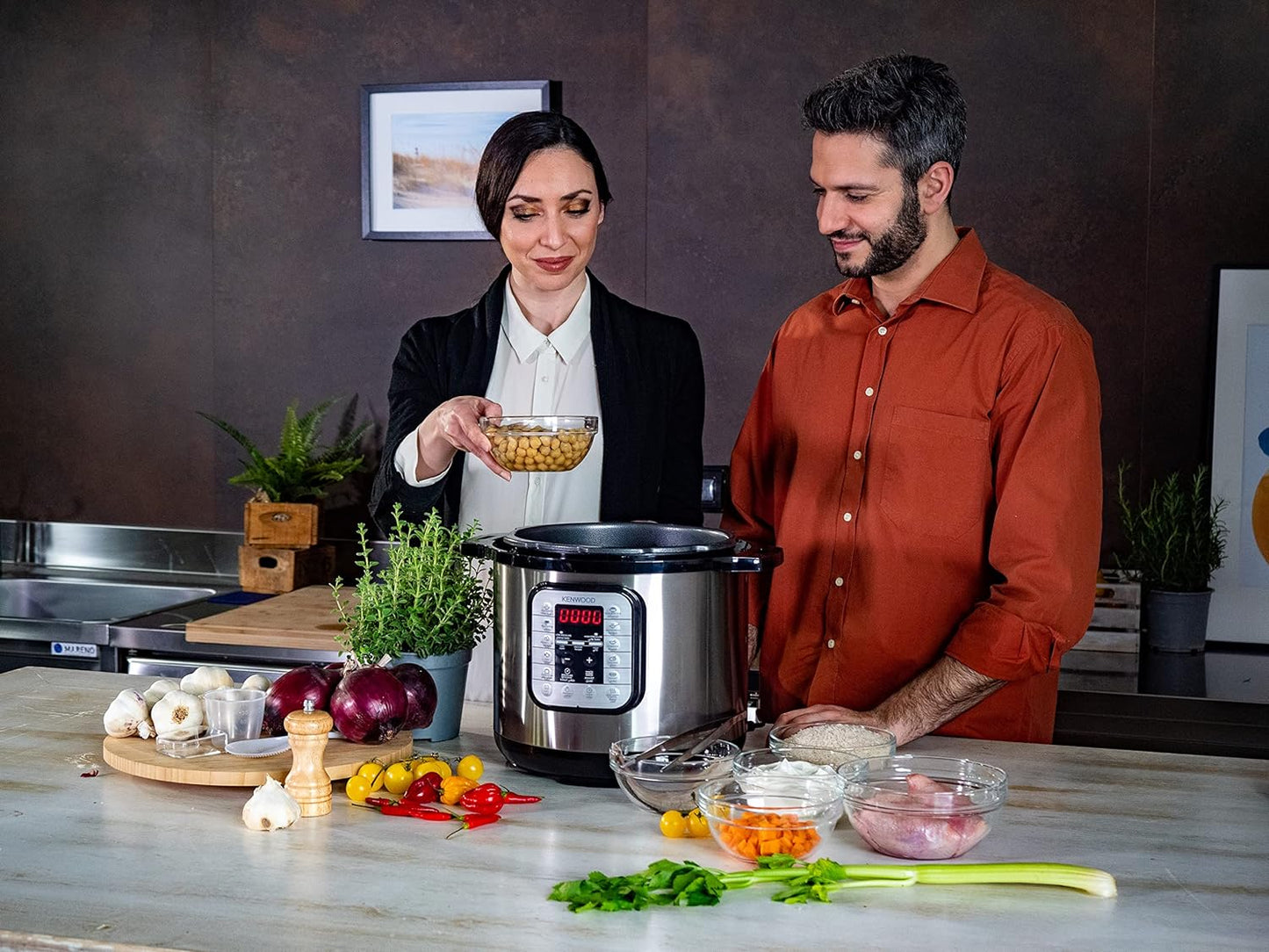 Kenwood 16 In 1 Electric Pressure Cooker 8L 1000W Multifunctional Programmable Multicooker With Safety Feature, Smart Cook Programs, Pcm80 Silver/Black, Pcm80.000Ss