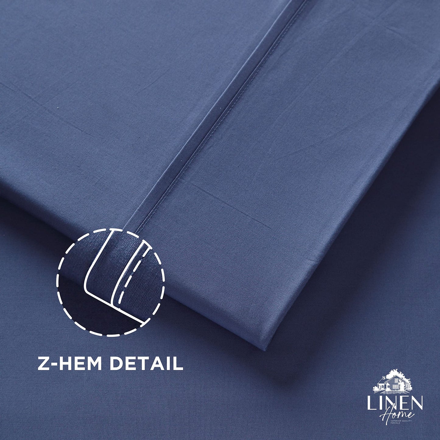 Linen Home 100% Cotton Percale 1 Flat Sheet, Full Size - Crisp, Cool and Strong Bed Linen, Luxury Breathable Sheet, Pastel Turk