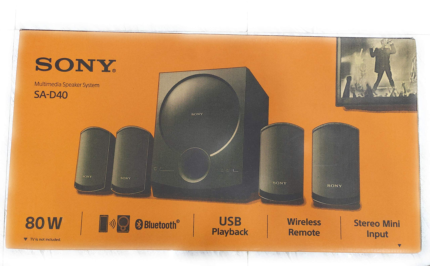 Sony HT-S40R Real 5.1ch Dolby Audio Soundbar for TV with Subwoofer & Wireless Rear Speakers, 5.1ch Home Theatre System (600W, Bluetooth & USB Connectivity, HDMI & Optical Connectivity, Sound Mode)