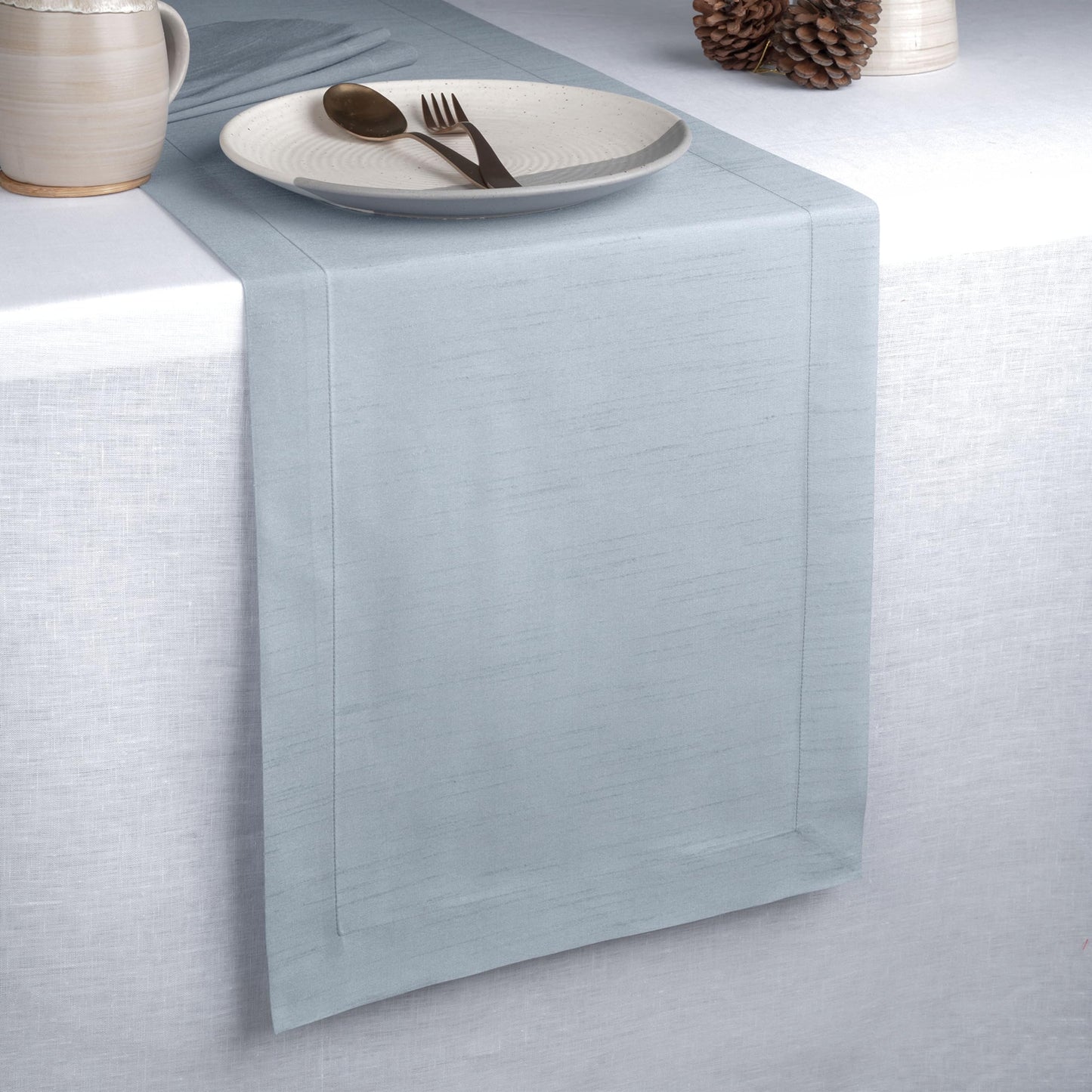 D'Moksha Homes Wine Red Table Runner 14 x 48 Inch - Vegan Silk, Elegant Wine Red Silk Table Runner 48 inch - Machine Washable for Coffee Tables, Fall, Halloween - 100% Cruelty Free, Recycled Fabric