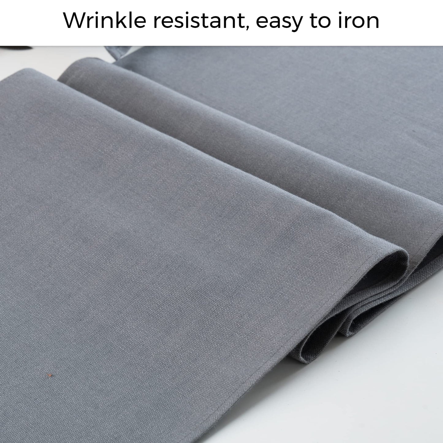 D'Moksha Homes Chambray Cream and White Table Runner 13 x 36 Inch - Faux Linen Table Runner - Wrinkle Resistant, Machine Washable Ideal for Coffee Tables, Fall, Halloween - 100% Recycled Fabric