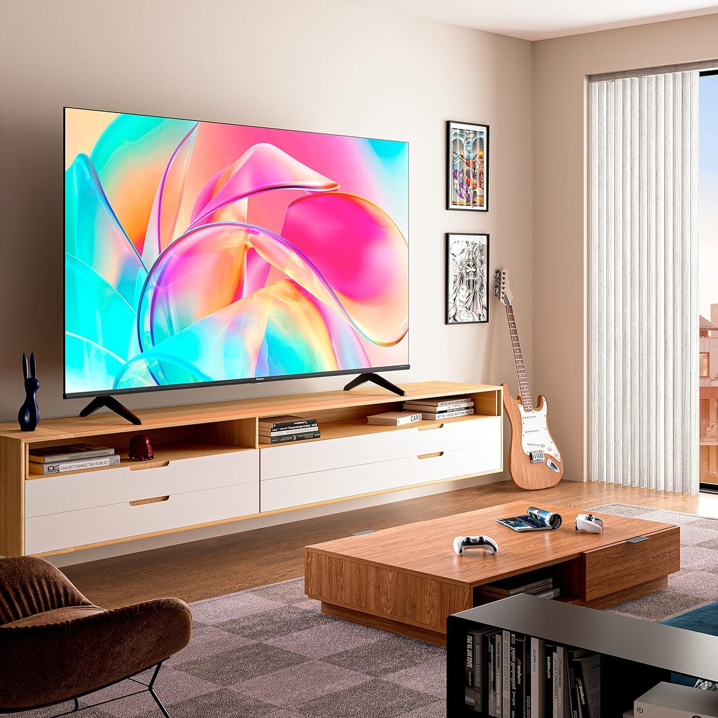 HISENSE QLED Smart TV, 55 Inch E7K with Quantum Dot Colour, Dolby Vision·Atmos, Share to TV, Voice Control and Game Mode VRR ALLM, AI Sports Mode, Youtube, Netflix, Shahid and Anghami,55E7K