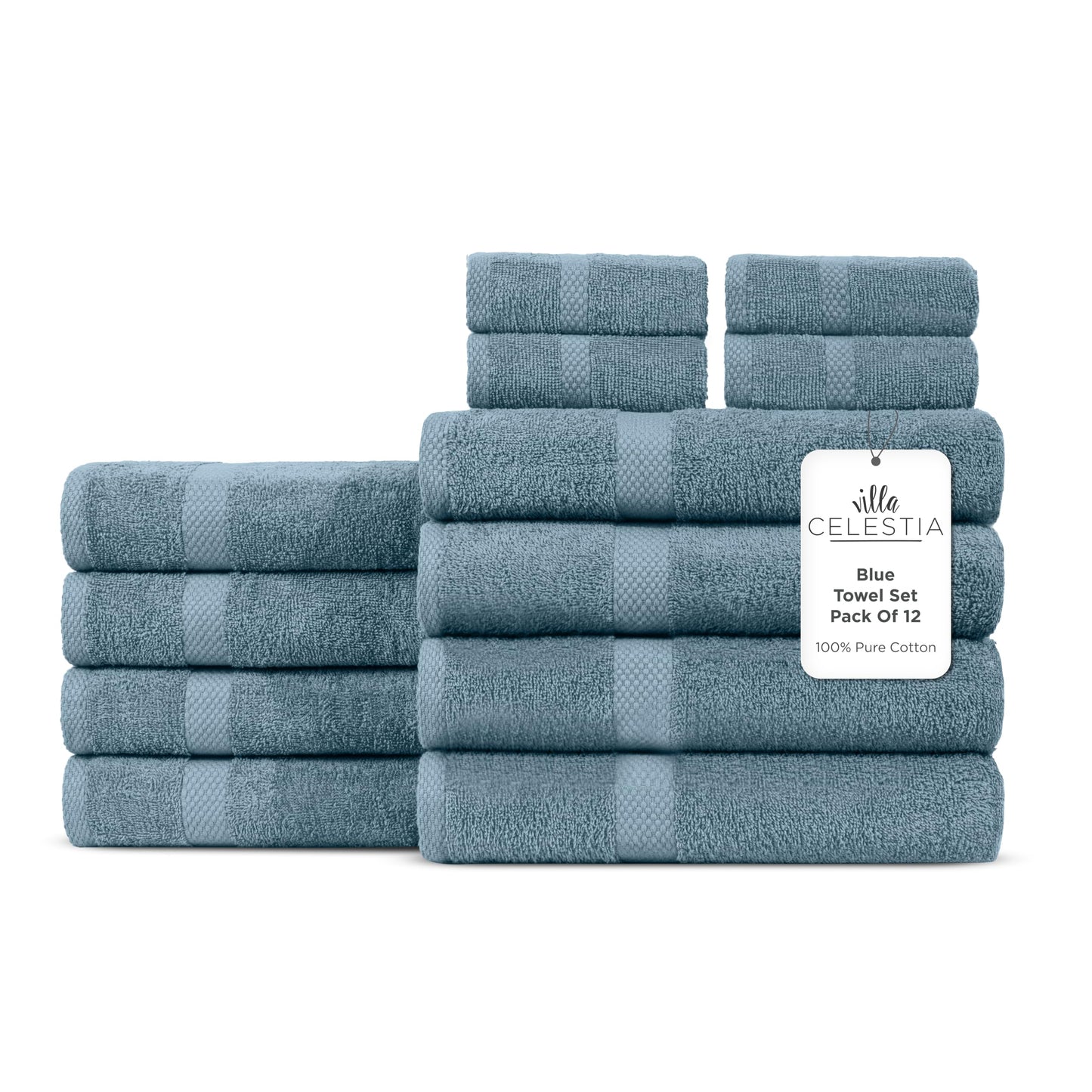 600 GSM 100% Cotton Bath Towels, Grey, Set of 4, Highly Absorbent, Plush, Soft, Quick Dry, 4 Pieces Combed Cotton Luxury Towels for Hotels, Spa, Salon, Bathroom, Dorm, Pack of 4