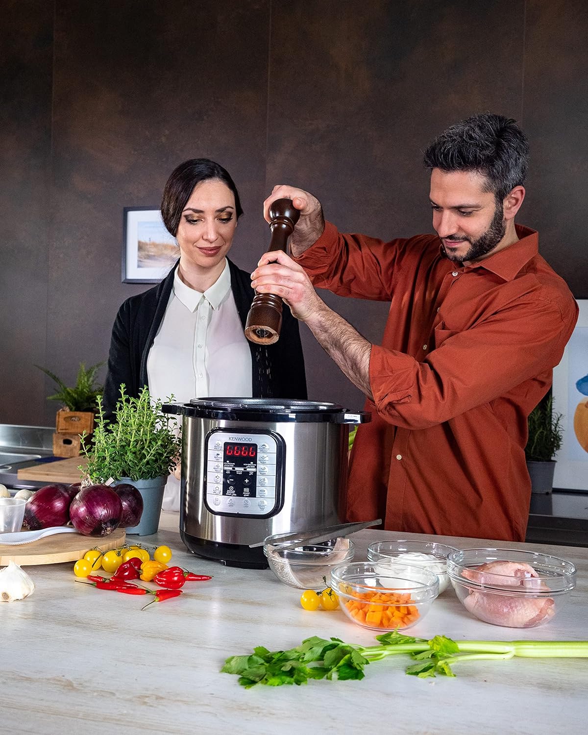 Kenwood 16 In 1 Electric Pressure Cooker 8L 1000W Multifunctional Programmable Multicooker With Safety Feature, Smart Cook Programs, Pcm80 Silver/Black, Pcm80.000Ss
