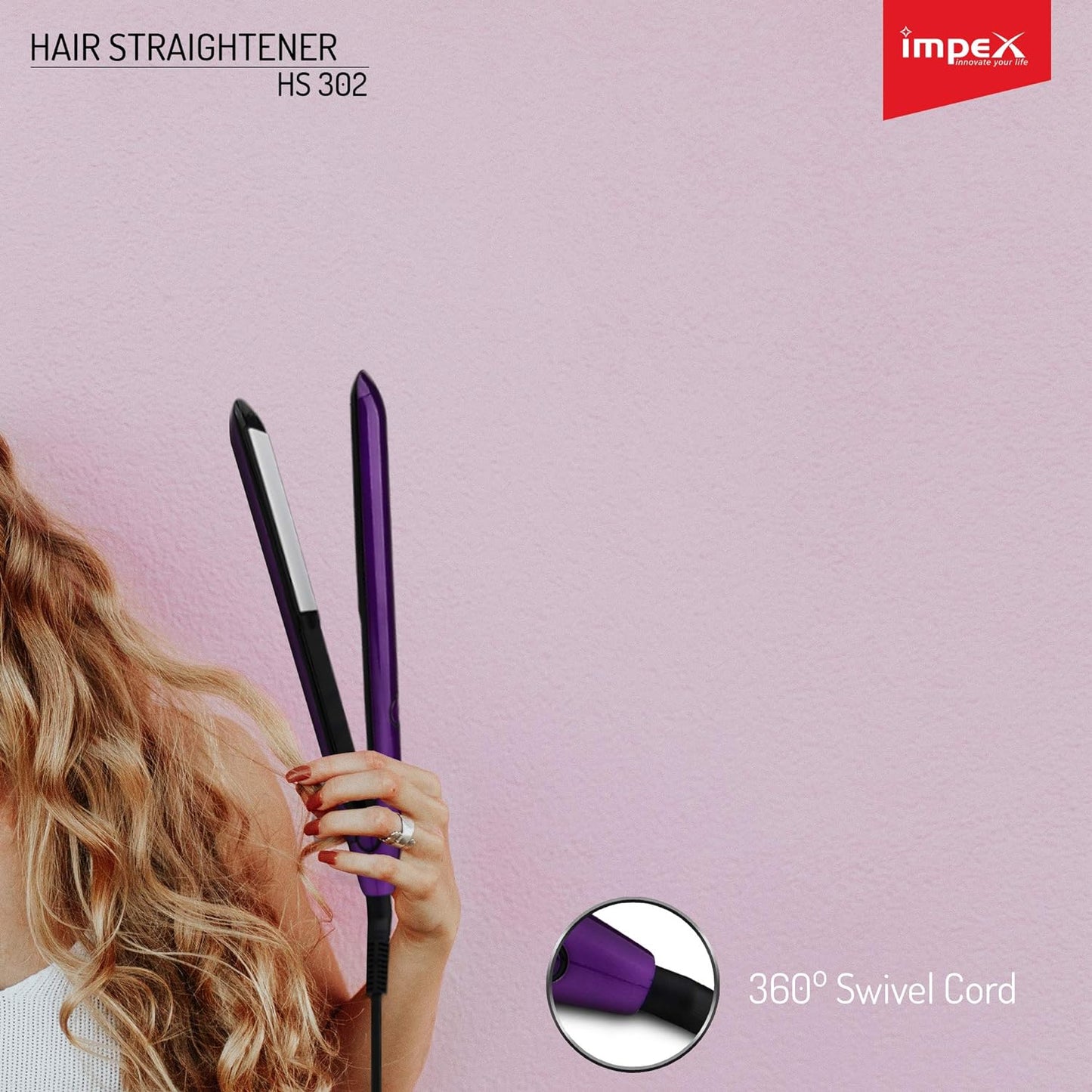 Impex HS 302 Hair Straightener (Multicolor)