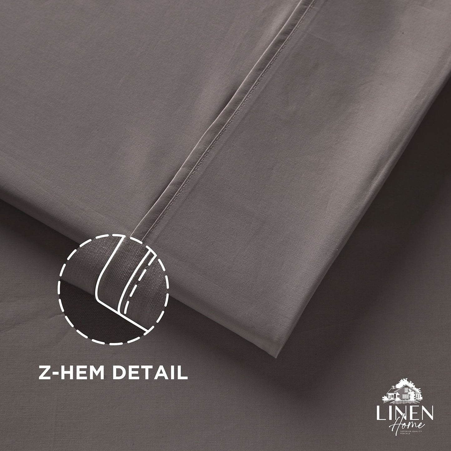 Linen Home 100% Cotton Percale 1 Flat Sheet, Queen Size - Crisp, Cool and Strong Bed Linen, Luxury Breathable Sheet, Baby Blue