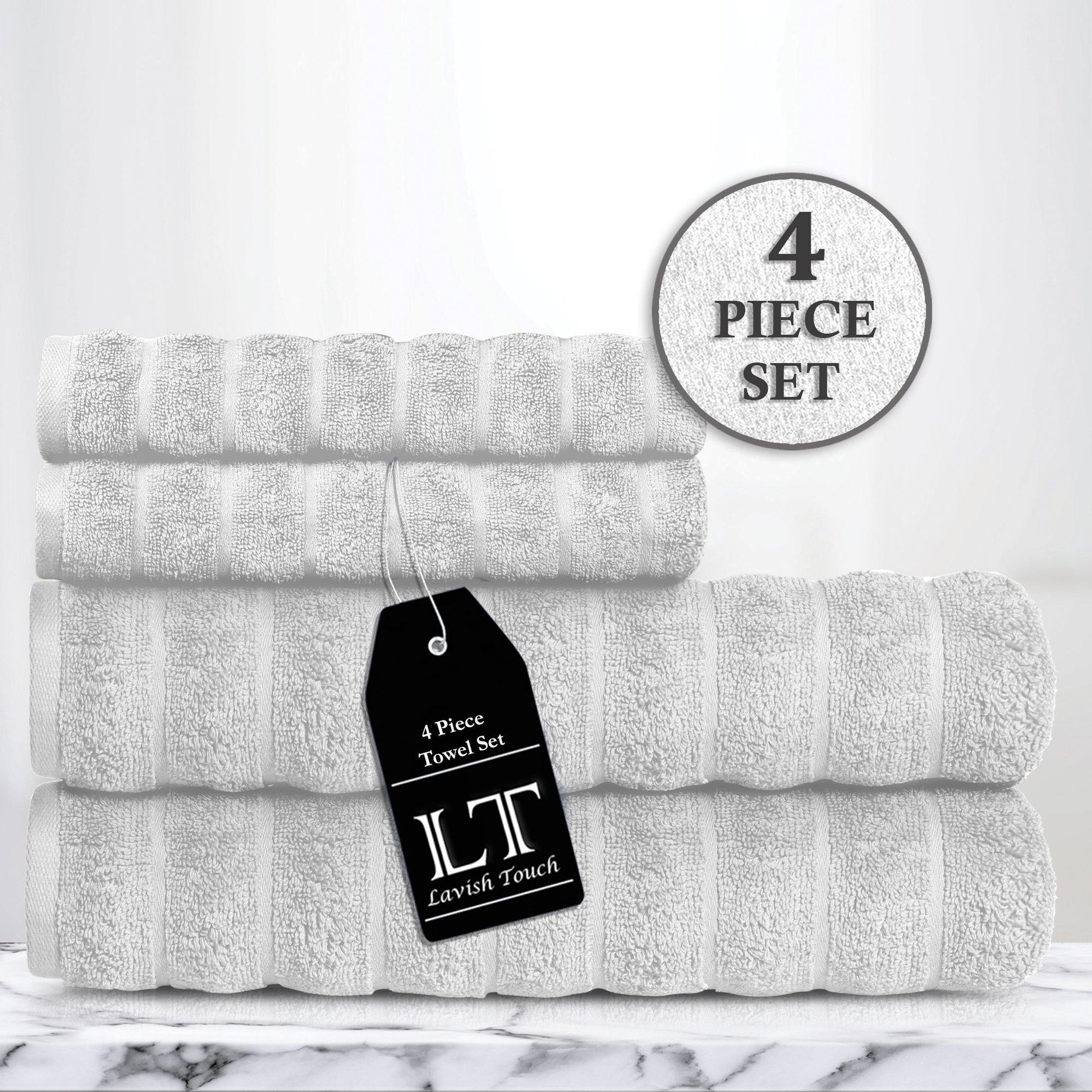 Lavish Touch 100% Cotton 650 GSM Towel Set 4 Pcs - Kea Global