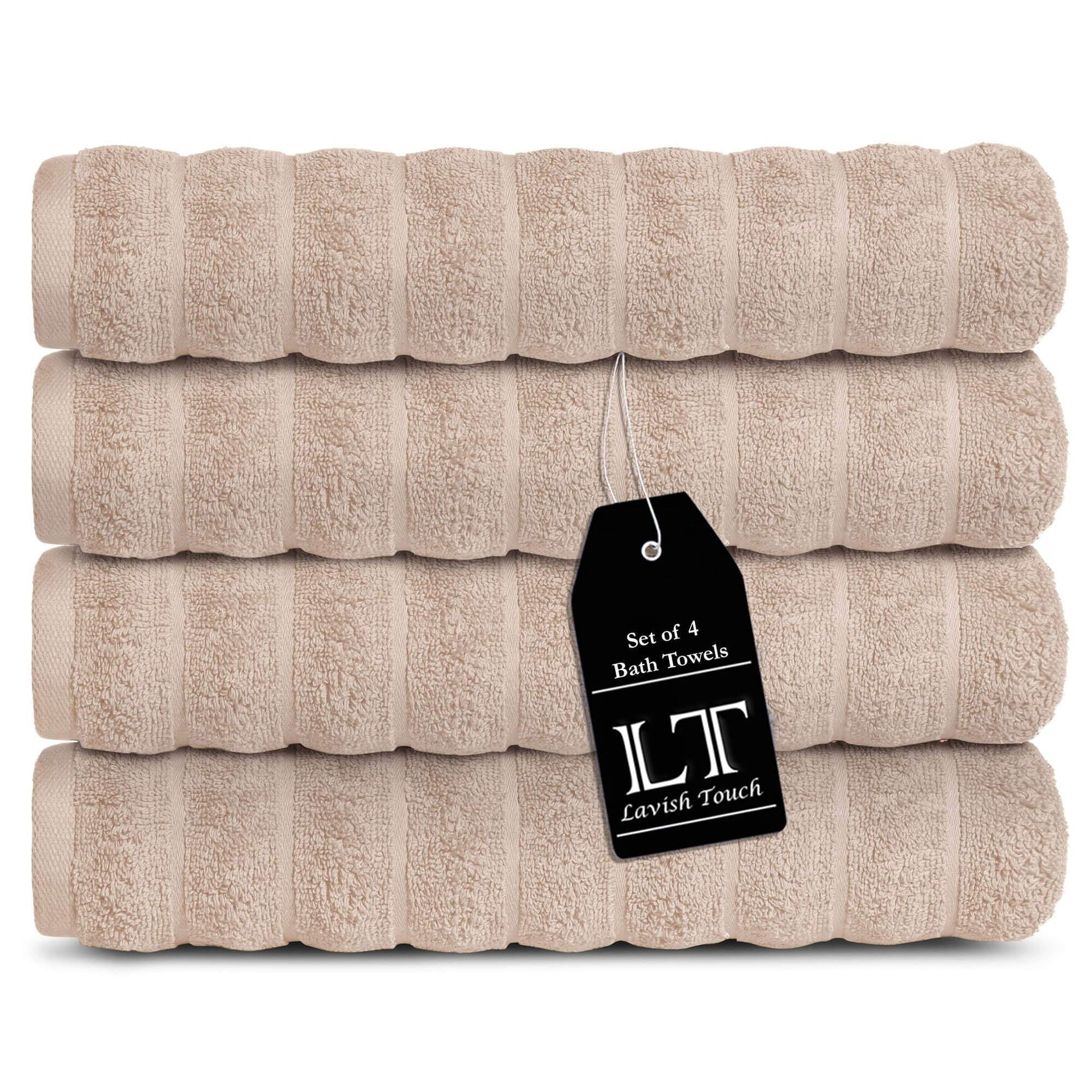 Lavish Touch 100% Cotton 650 GSM Bath Towels Pack of 4 - Kea Global