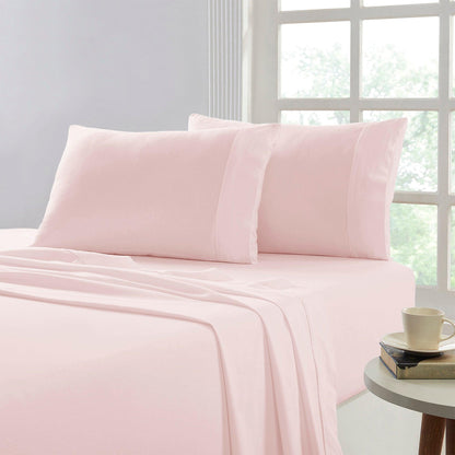 Lavish Touch 100% Cotton Mega King Bed 4pc Sheet Set - Dusty Pink - Kea Global