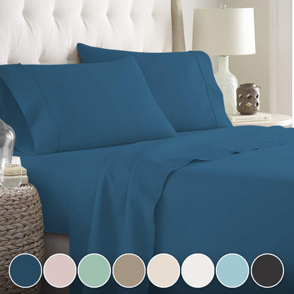 Lavish Touch 100% Cotton Twin Bed 3pc Sheet Set - Midnight - Kea Global