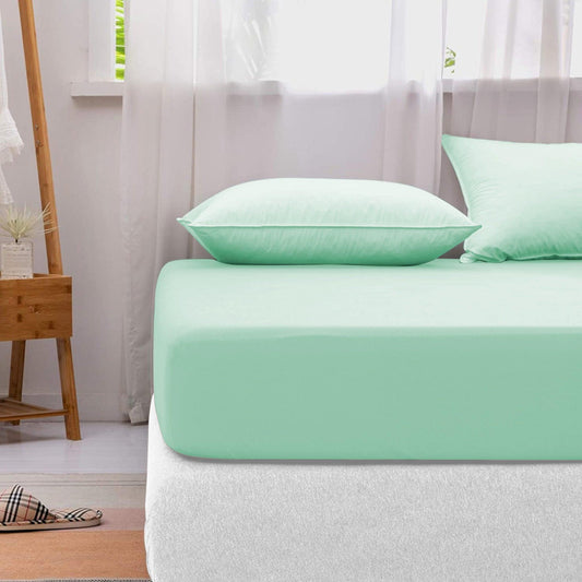 Lavish Touch 100% Cotton Twin Bed 3pc Sheet Set - Mint - Kea Global