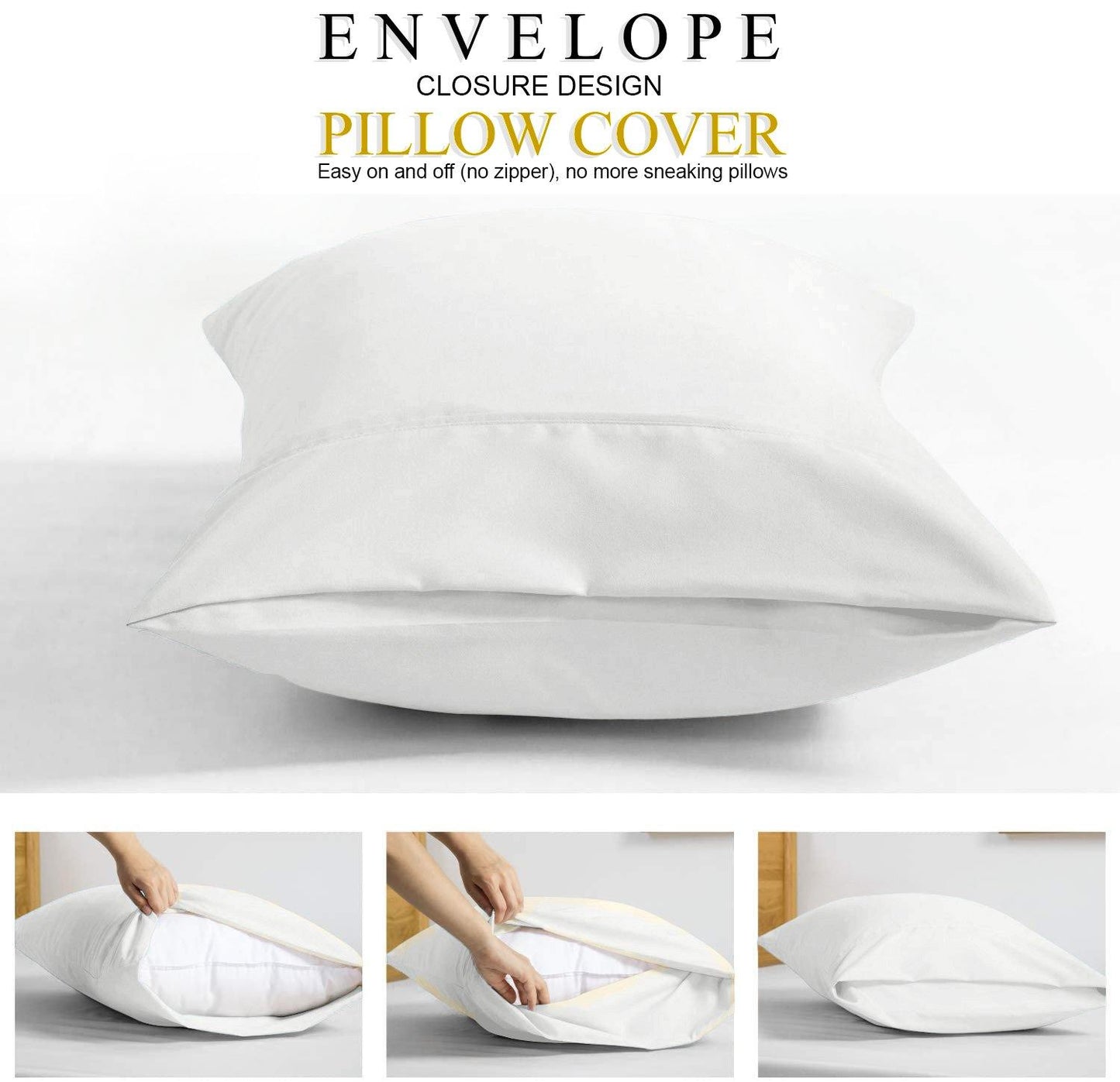 Lavish Touch 100% Cotton Double Brushed Flannel 160 GSM Pack of 4 Pillowcases 20" x 30" - Kea Global