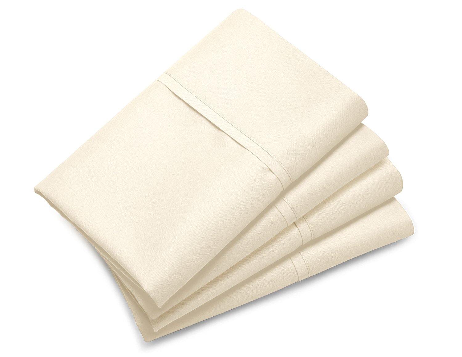 Lavish Touch 100% Cotton Double Brushed Flannel 160 GSM Pack of 4 Pillowcases 20" x 30" - Kea Global