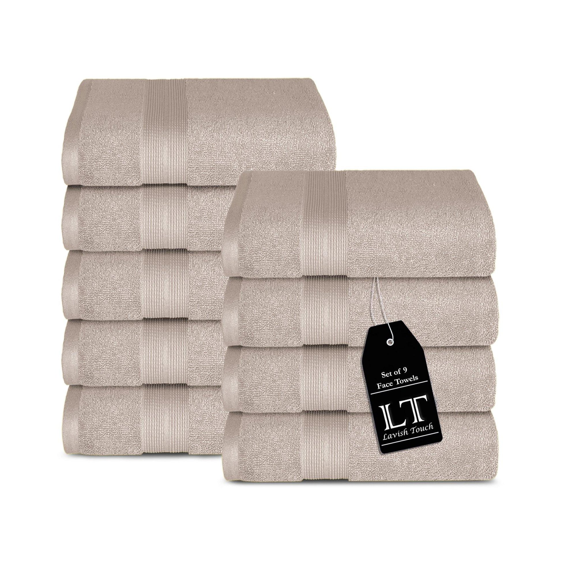 Lavish Touch 650 GSM 100% Cotton 9 Pack Washcloths Set - Kea Global
