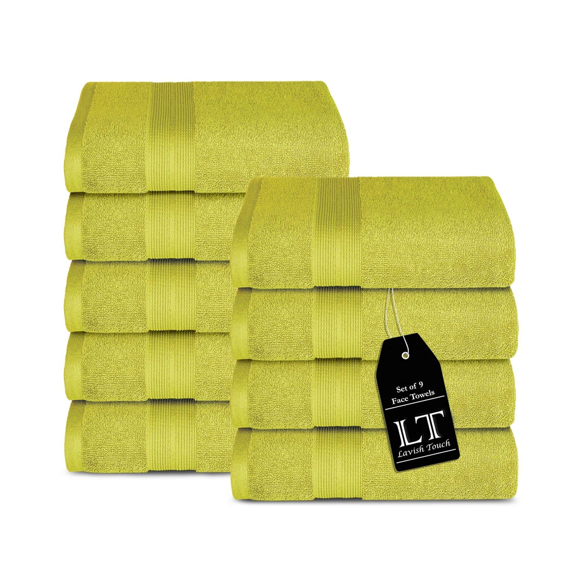 Lavish Touch 650 GSM 100% Cotton 9 Pack Washcloths Set - Kea Global