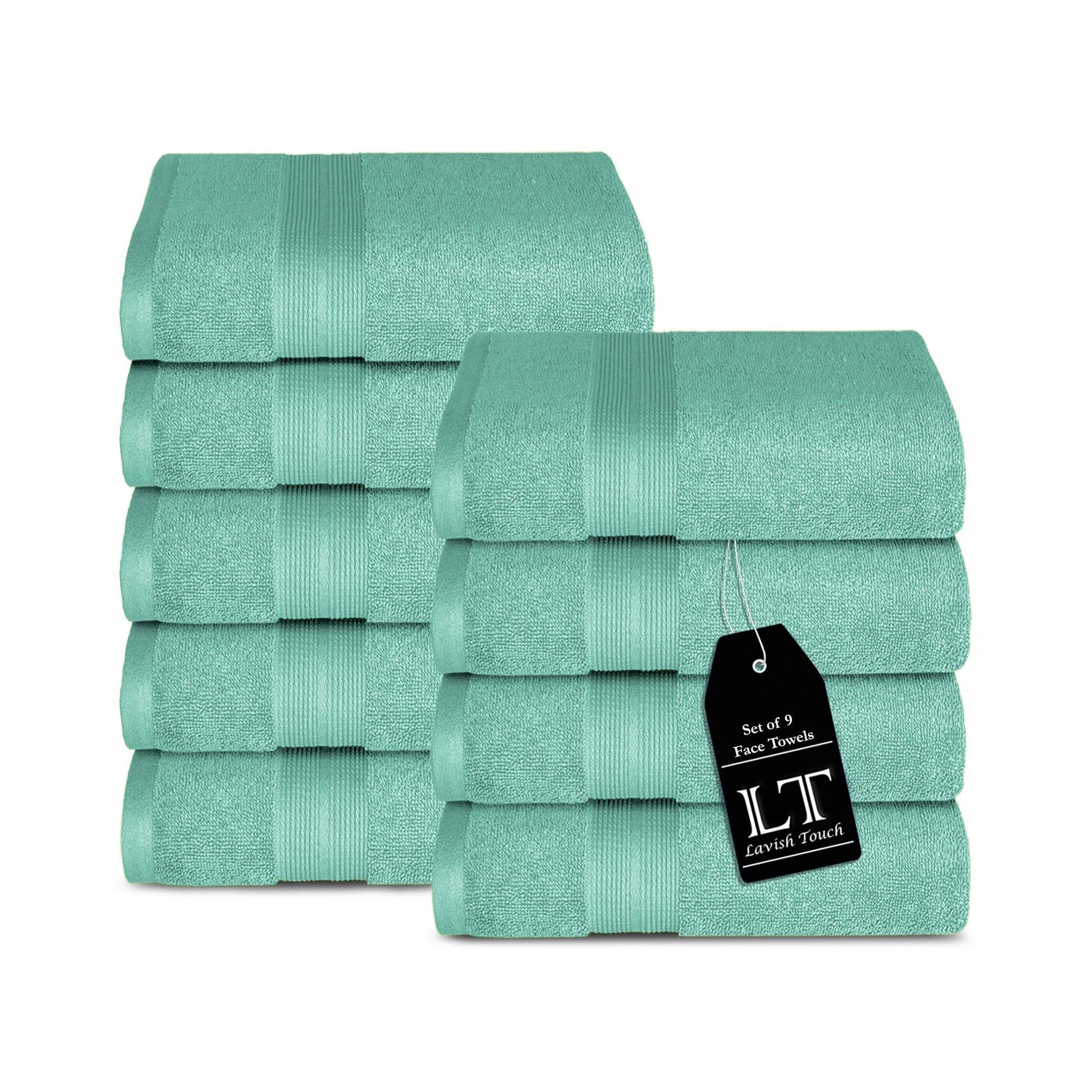 Lavish Touch 650 GSM 100% Cotton 9 Pack Washcloths Set - Kea Global