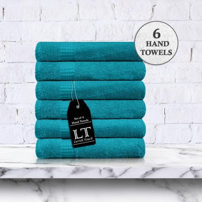 Lavish Touch 100% Cotton 600 GSM Melrose Pack of 6 Hand Towels - Kea Global