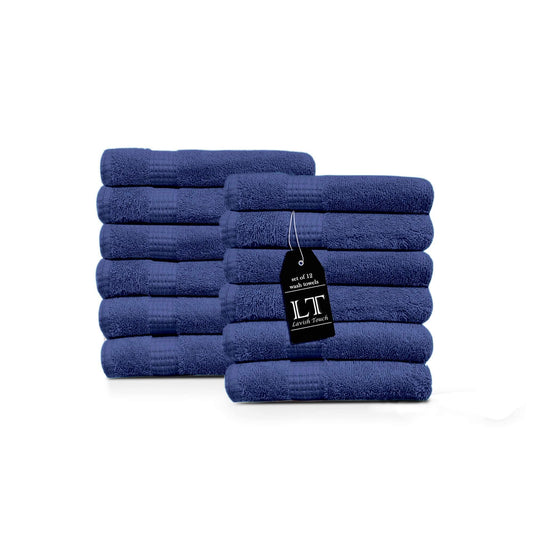 Lavish Touch 100% Cotton 600 GSM Melrose Pack of 12 Wash Towels - Kea Global