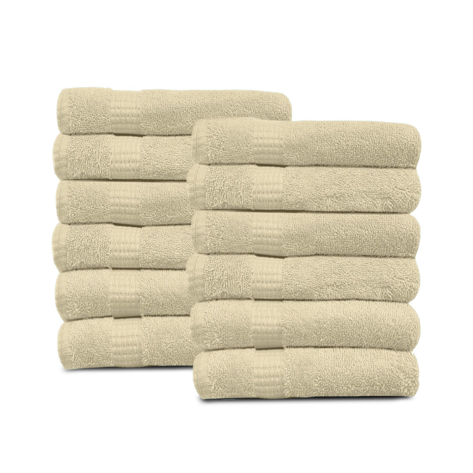 Lavish Touch 100% Cotton 600 GSM Melrose Pack of 12 Wash Towels - Kea Global