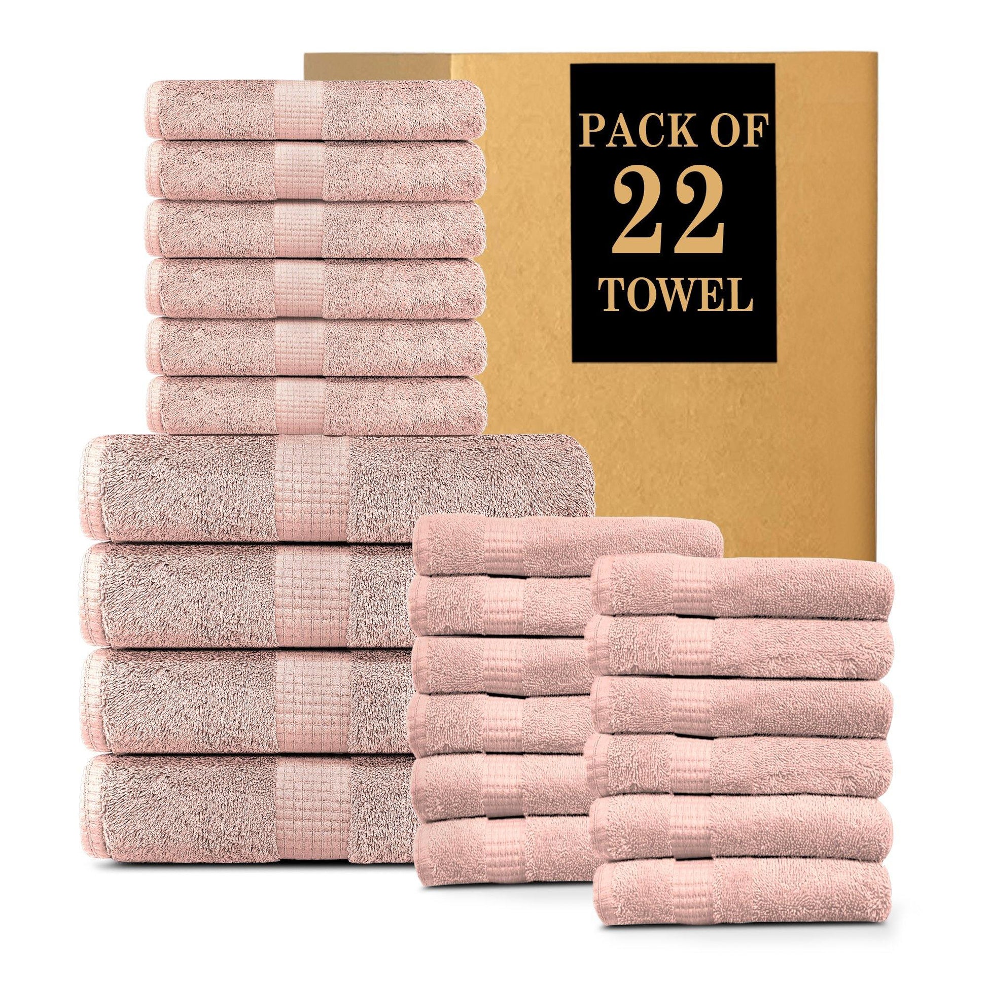 Lavish Touch 100% Cotton 600 GSM Melrose Towel Set - Kea Global