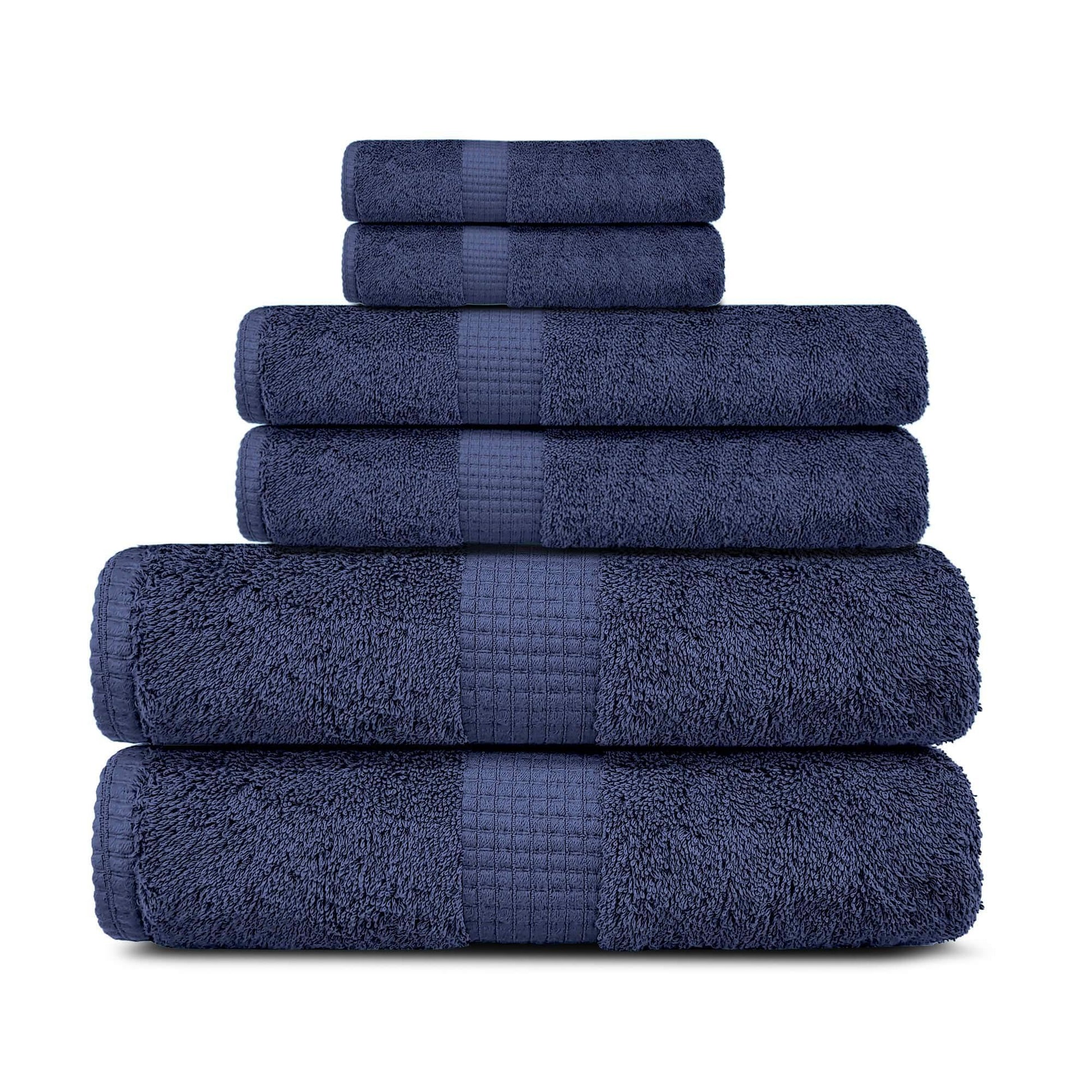 Lavish Touch 100% Cotton 600 GSM Melrose 6 Pc Set 2 Bath 2 Hand 2 Face Towels - Kea Global