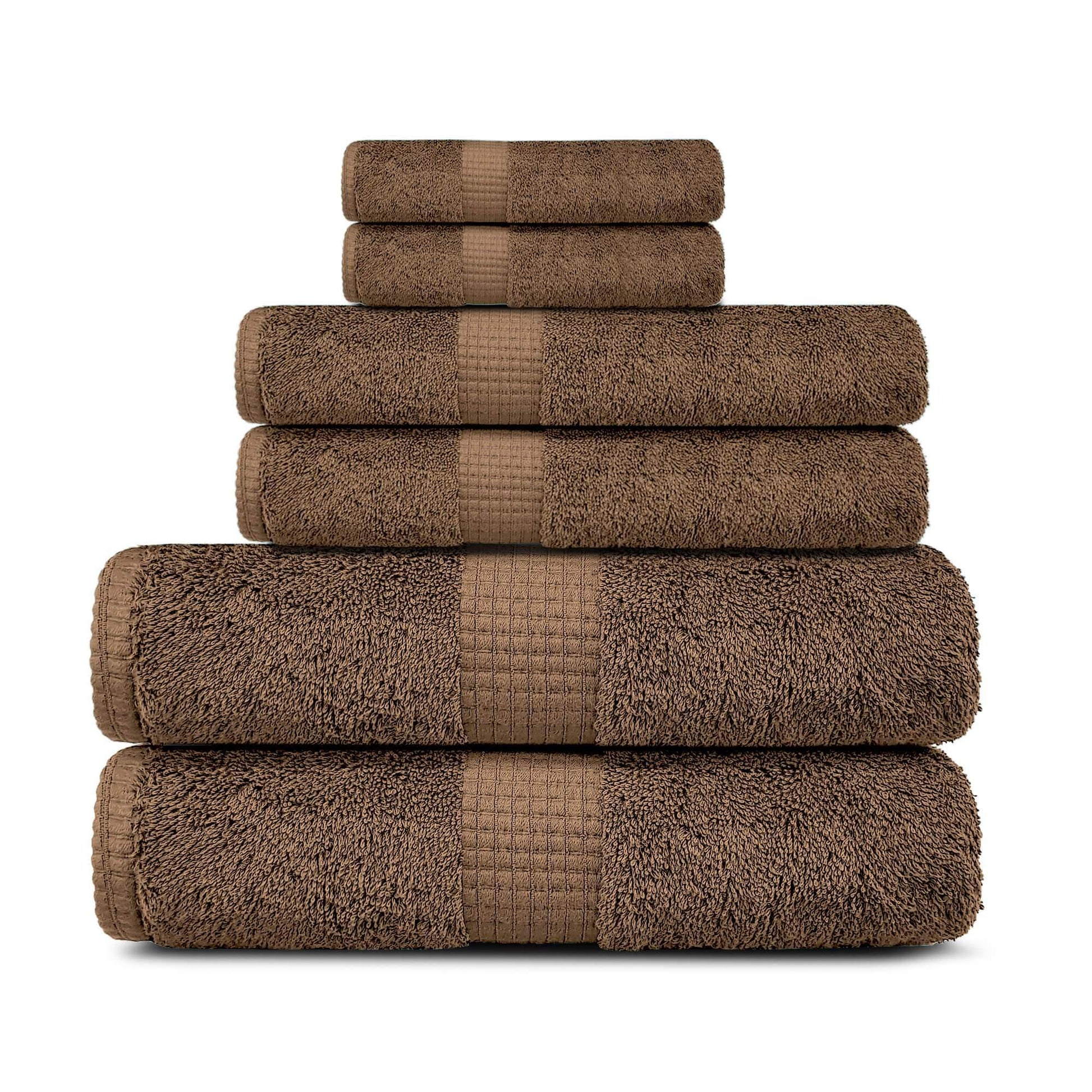 Lavish Touch 100% Cotton 600 GSM Melrose 6 Pc Set 2 Bath 2 Hand 2 Face Towels - Kea Global