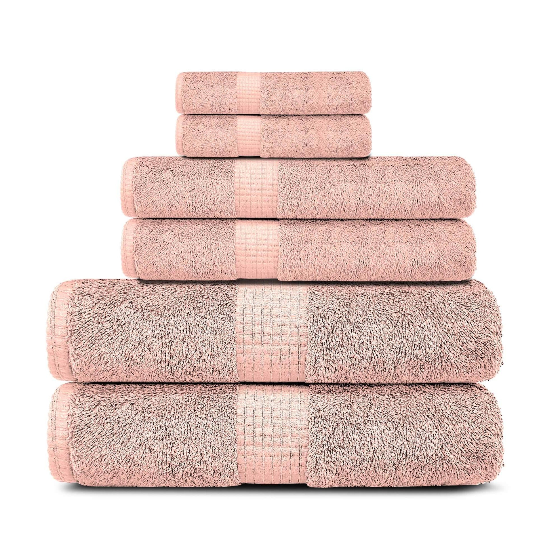 Lavish Touch 100% Cotton 600 GSM Melrose 6 Pc Set 2 Bath 2 Hand 2 Face Towels - Kea Global