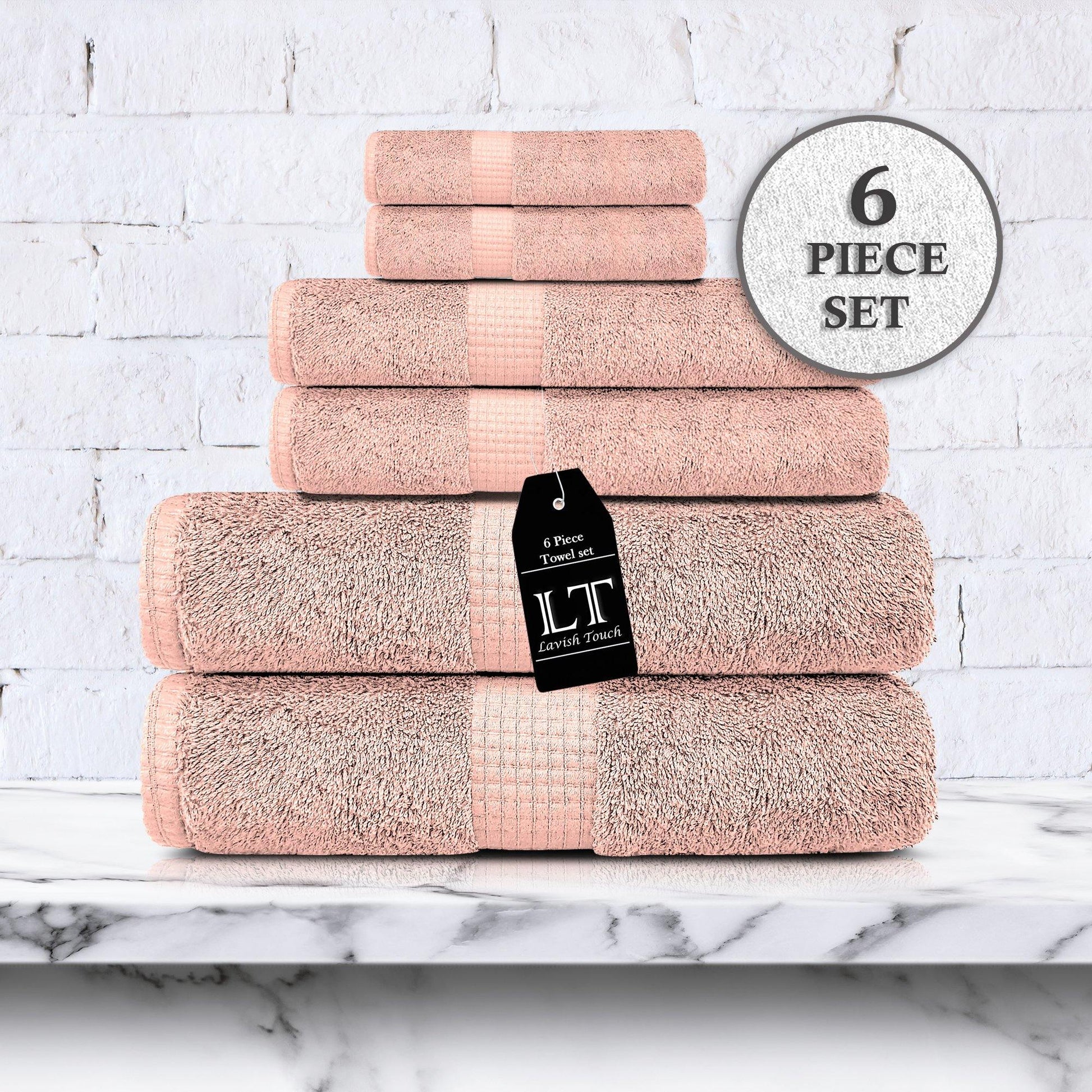 Lavish Touch 100% Cotton 600 GSM Melrose Towel Set - Kea Global