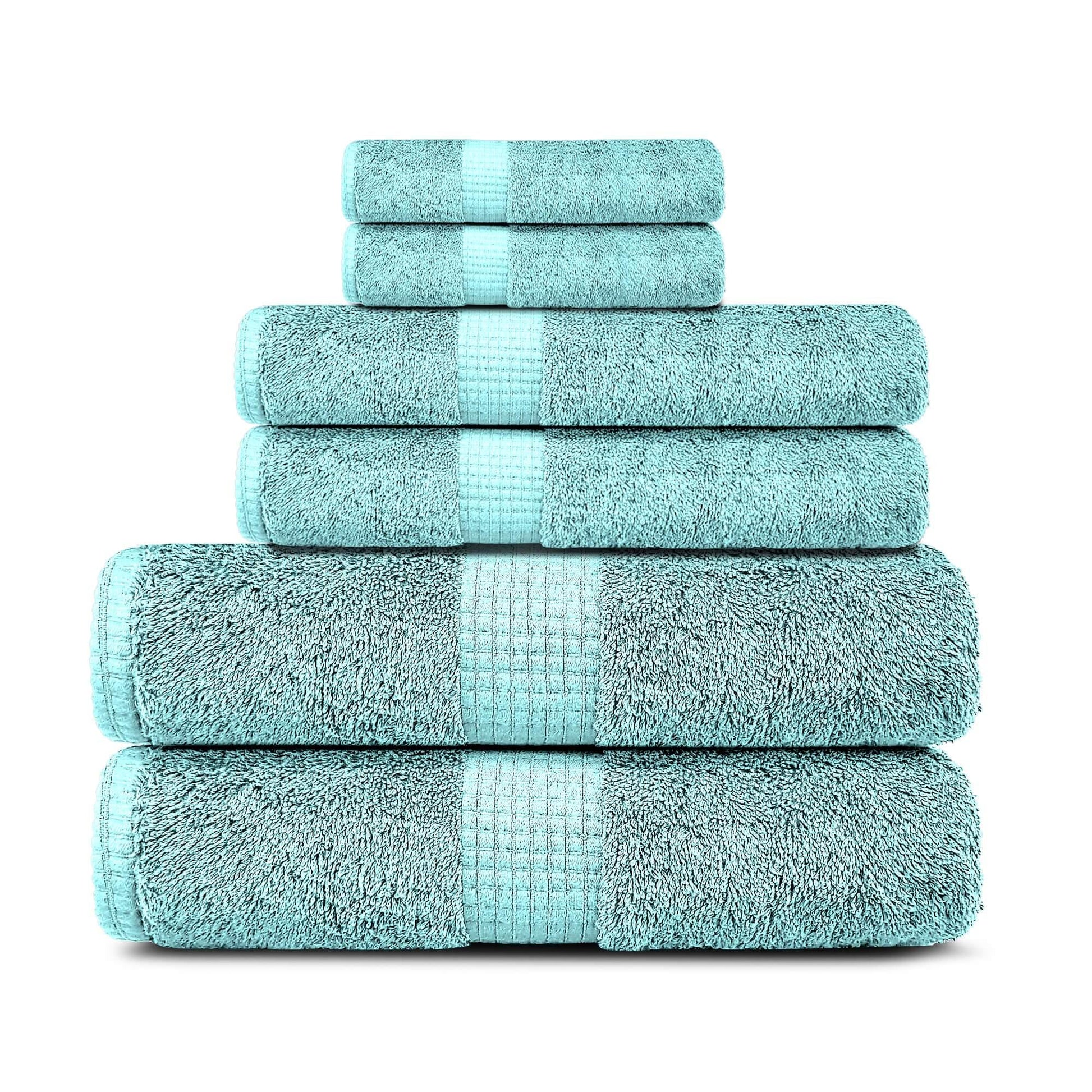 Lavish Touch 100% Cotton 600 GSM Melrose 6 Pc Set 2 Bath 2 Hand 2 Face Towels - Kea Global