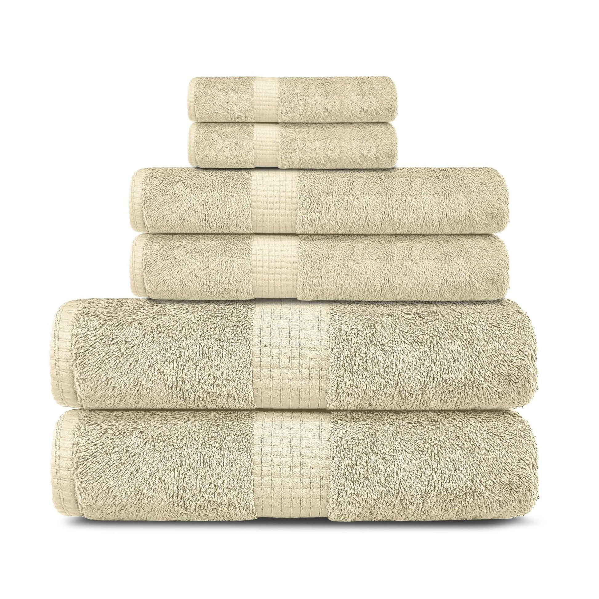 Lavish Touch 100% Cotton 600 GSM Melrose 6 Pc Set 2 Bath 2 Hand 2 Face Towels - Kea Global