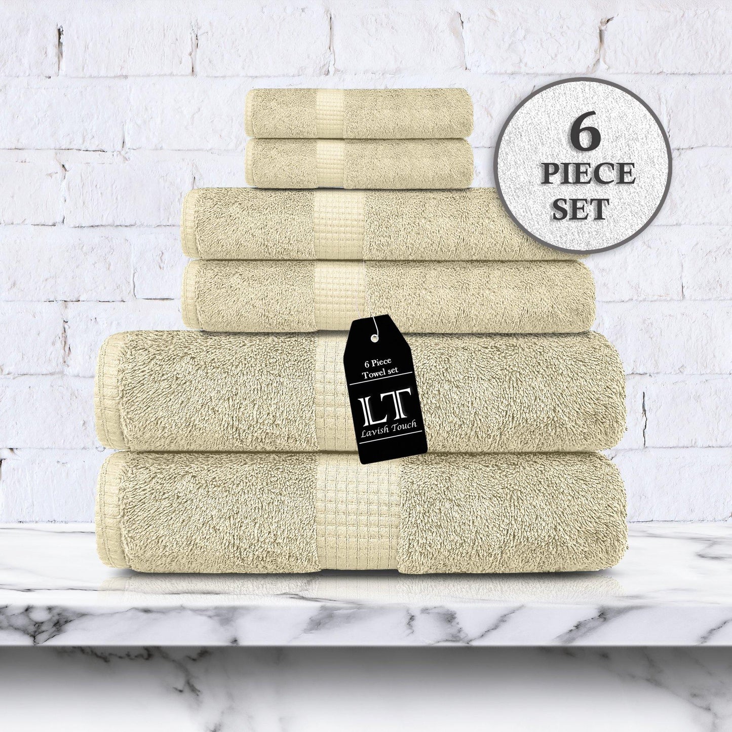 Lavish Touch 100% Cotton 600 GSM Melrose Towel Set - Kea Global