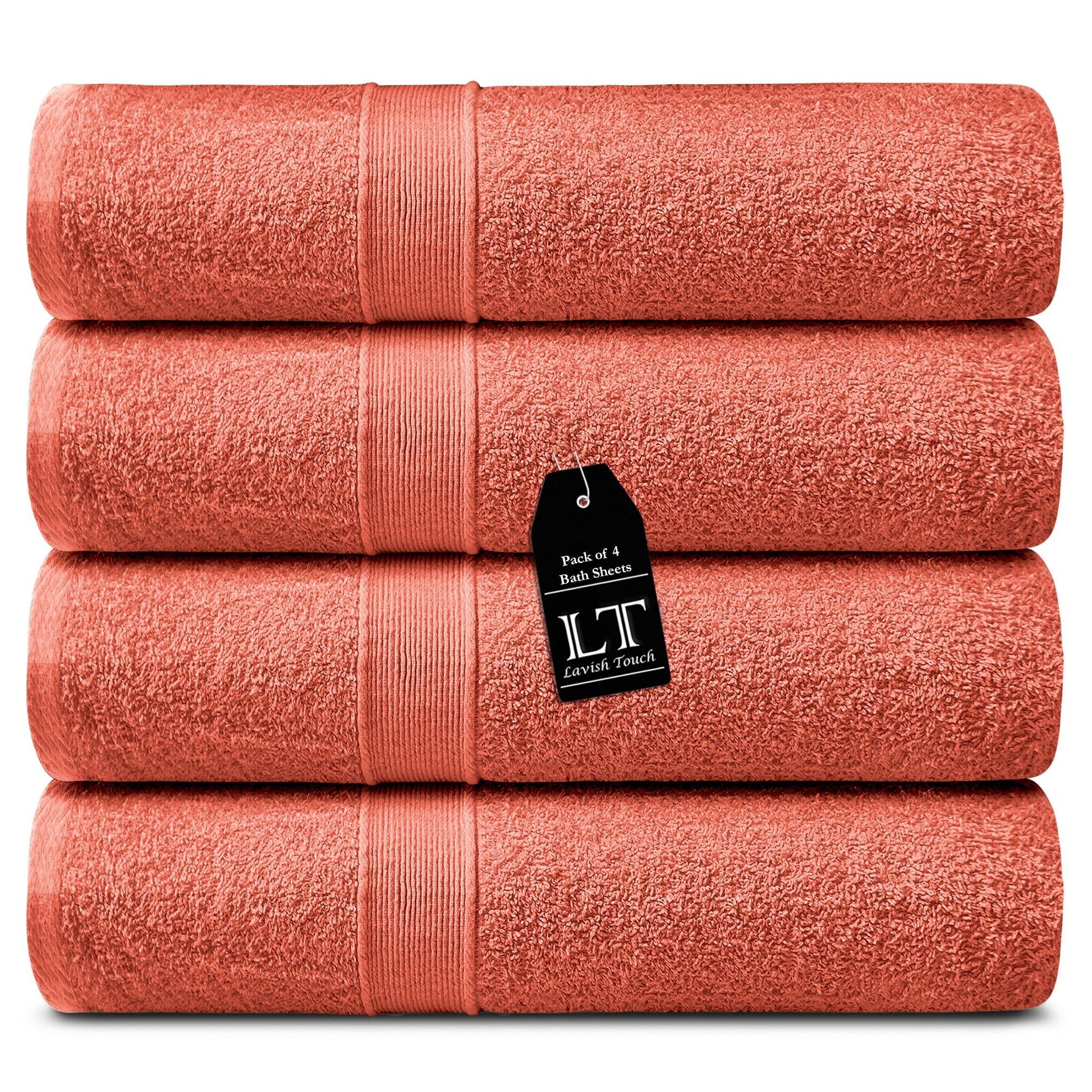 Lavish Touch 400 GSM 100% Cotton 4 Pack Bath Sheets Set - Kea Global