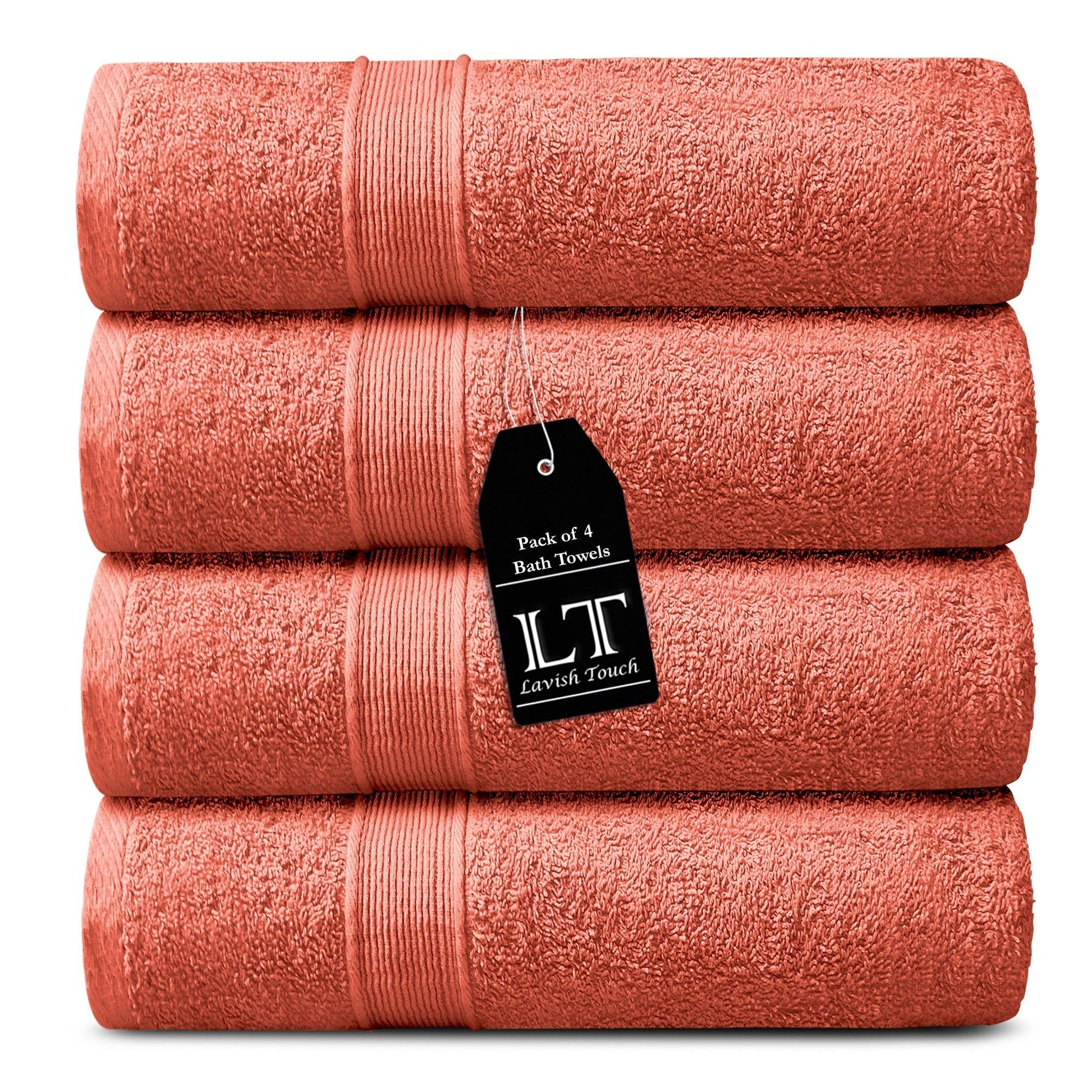 Lavish Touch 400 GSM 100% Cotton 4 Pack Bath Towels Set - Kea Global