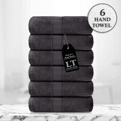 Lavish Touch 100% Cotton 600 GSM Aerocore Pack of 6 Hand Towels - Kea Global