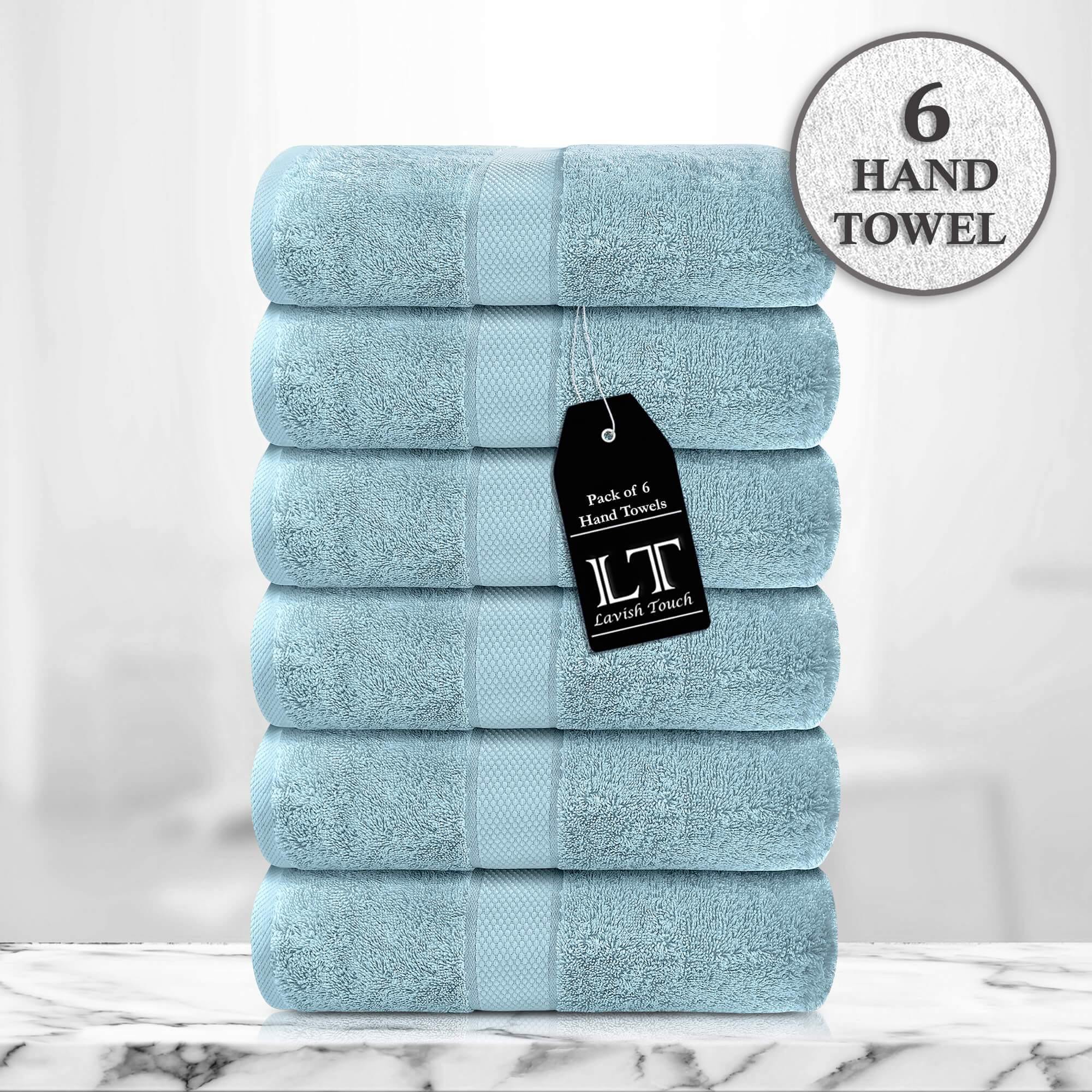 Lavish Touch 100% Cotton 600 GSM Melrose Pack of 6 Hand Towels Cream