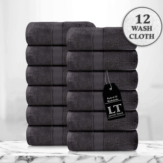 Lavish Touch 100% Cotton 600 GSM Aerocore Pack of 12 Face Towels - Kea Global