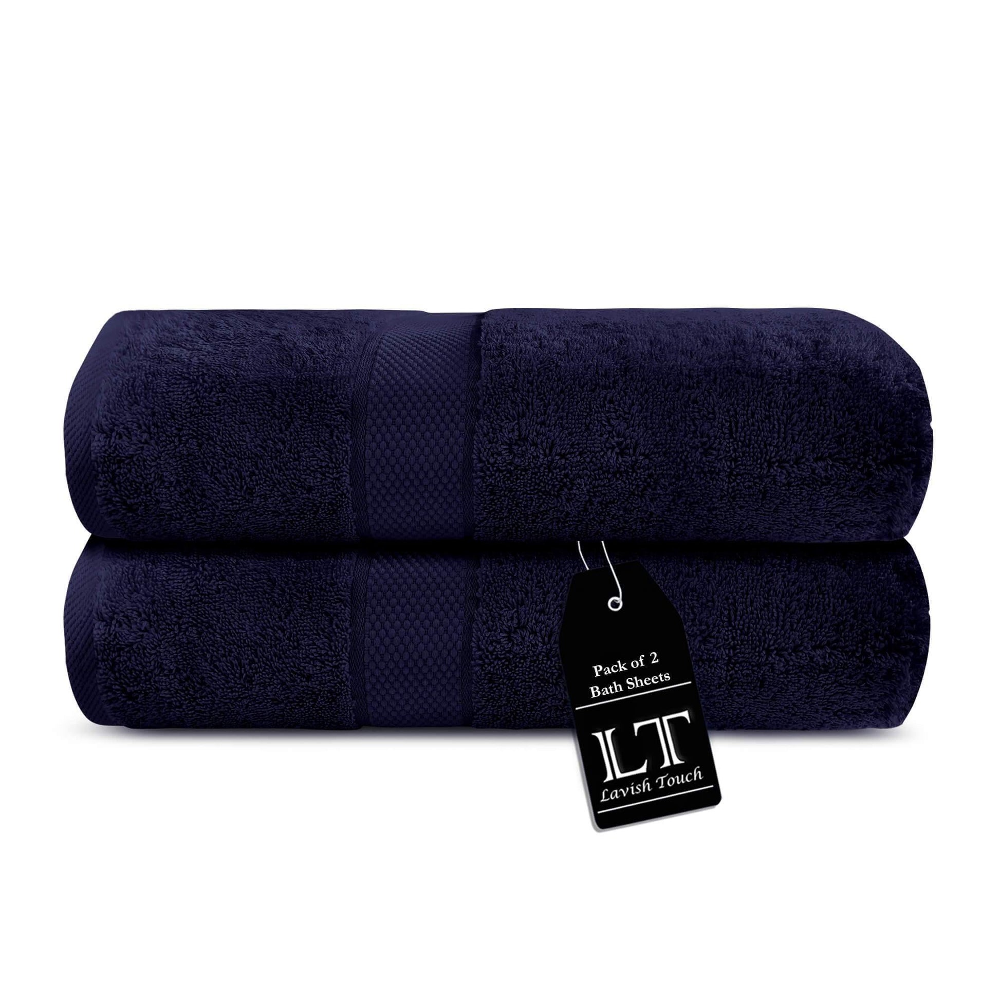 Lavish Touch 100% Cotton 600 GSM Aerocore Pack of 2 Bath Sheets - Kea Global