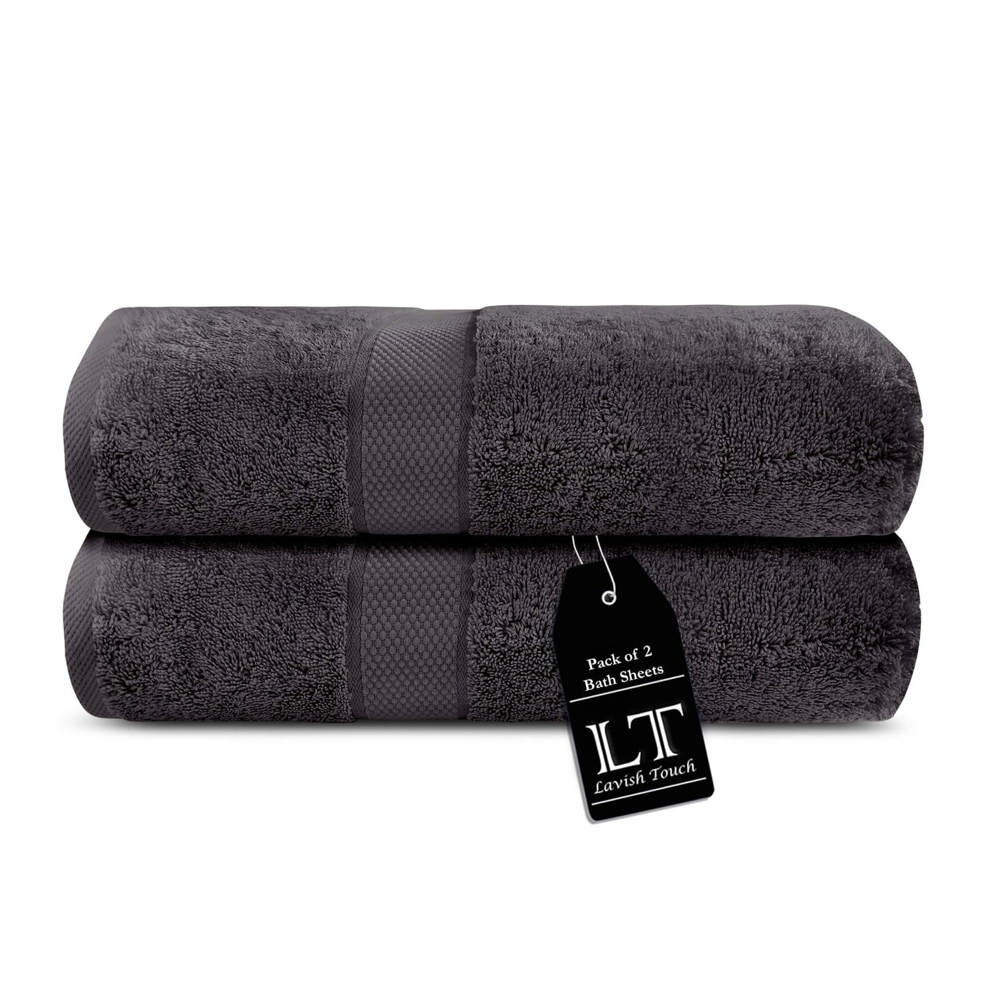 Lavish Touch 100% Cotton 600 GSM Aerocore Pack of 2 Bath Sheets - Kea Global