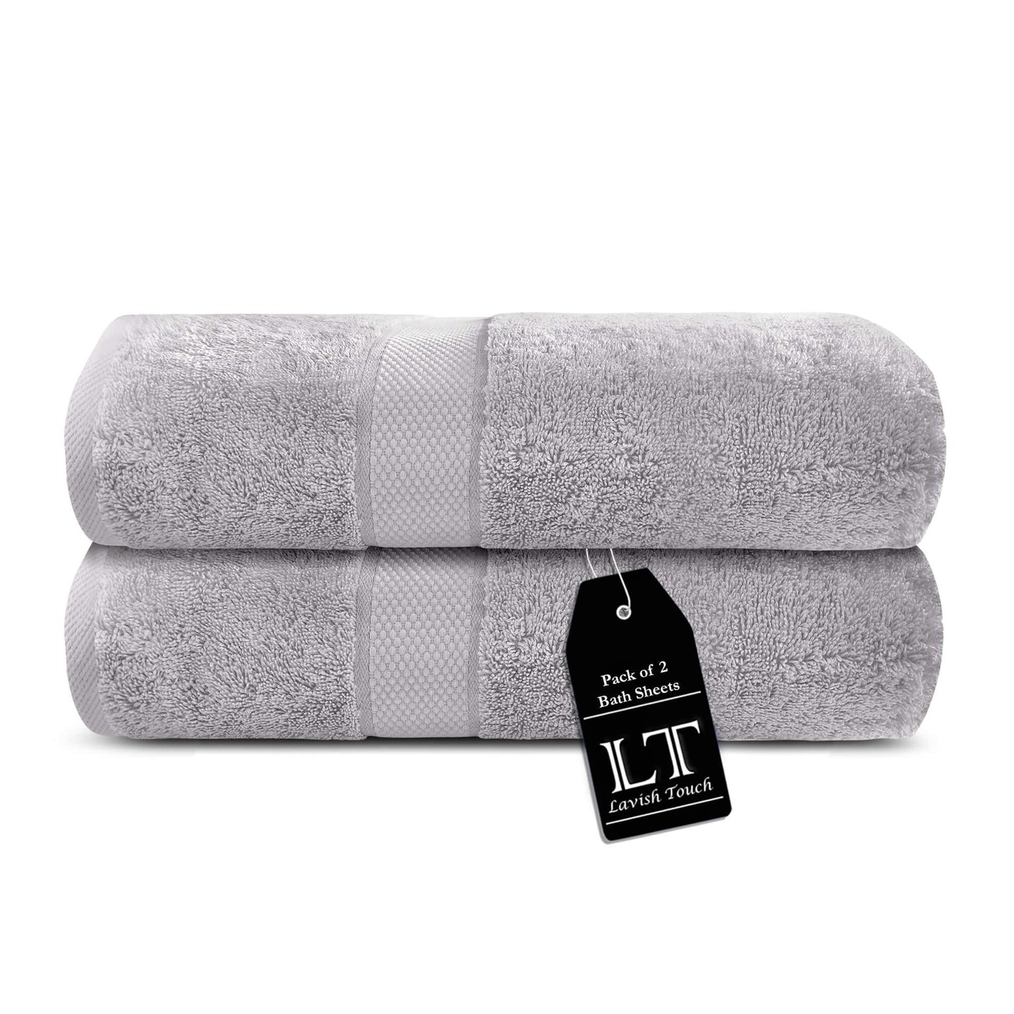 Lavish Touch 100% Cotton 600 GSM Aerocore Pack of 2 Bath Sheets - Kea Global