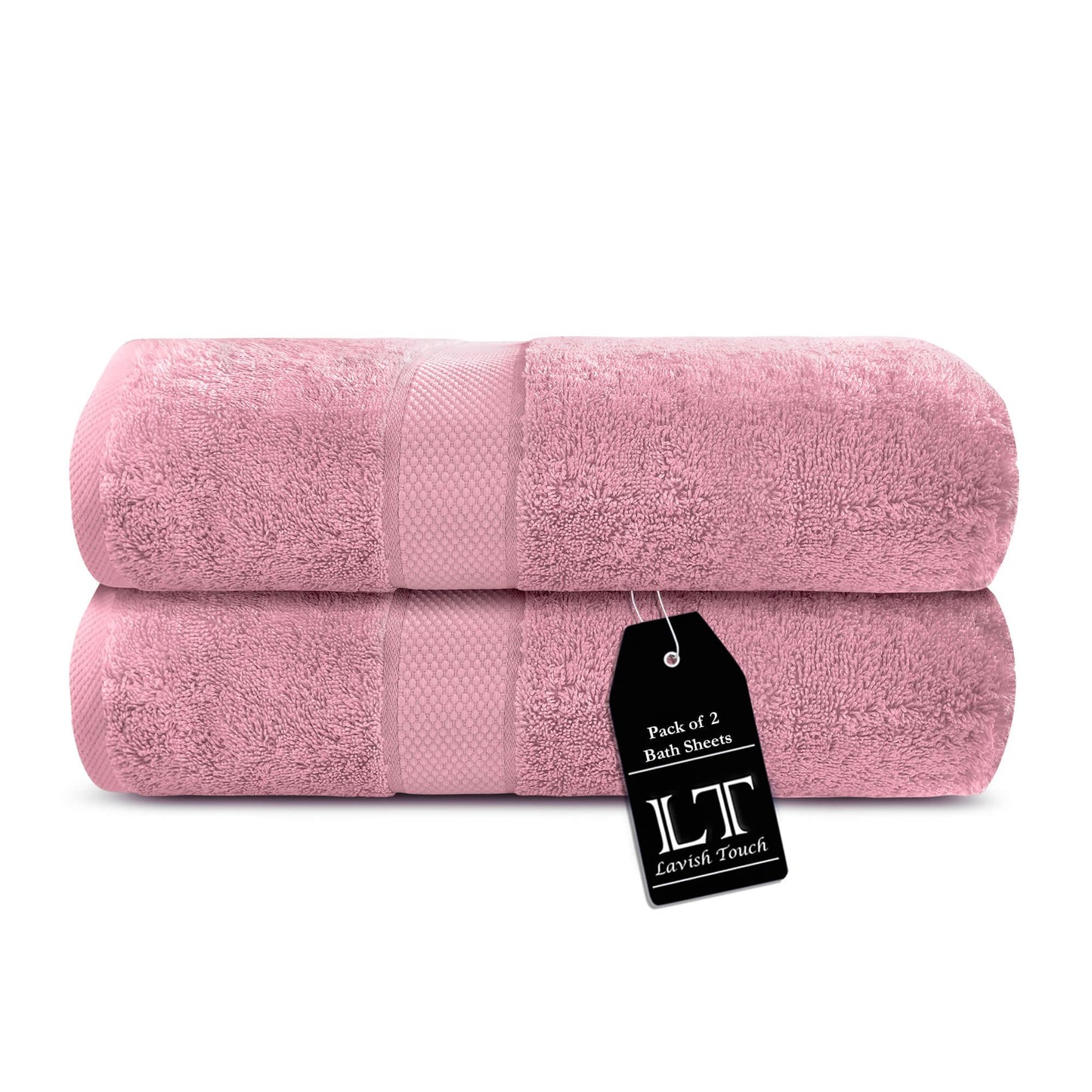 Lavish Touch 100% Cotton 600 GSM Aerocore Pack of 2 Bath Sheets - Kea Global