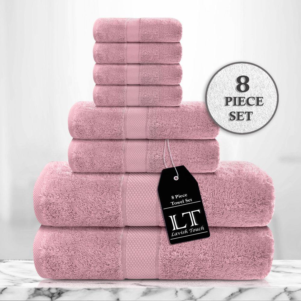 Lavish Touch 100% Cotton 600 GSM Aerocore 8 Pc Towels Set - Kea Global