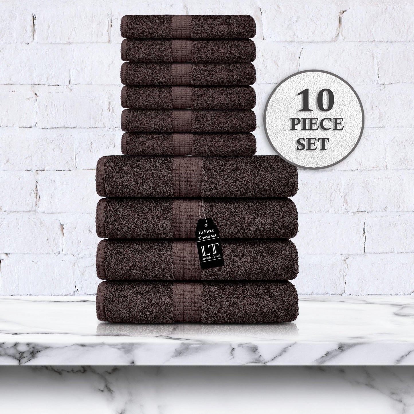 Lavish Touch Melrose 600 GSM 100% Cotton Ultra Soft Set of 10 Towels - Kea Global