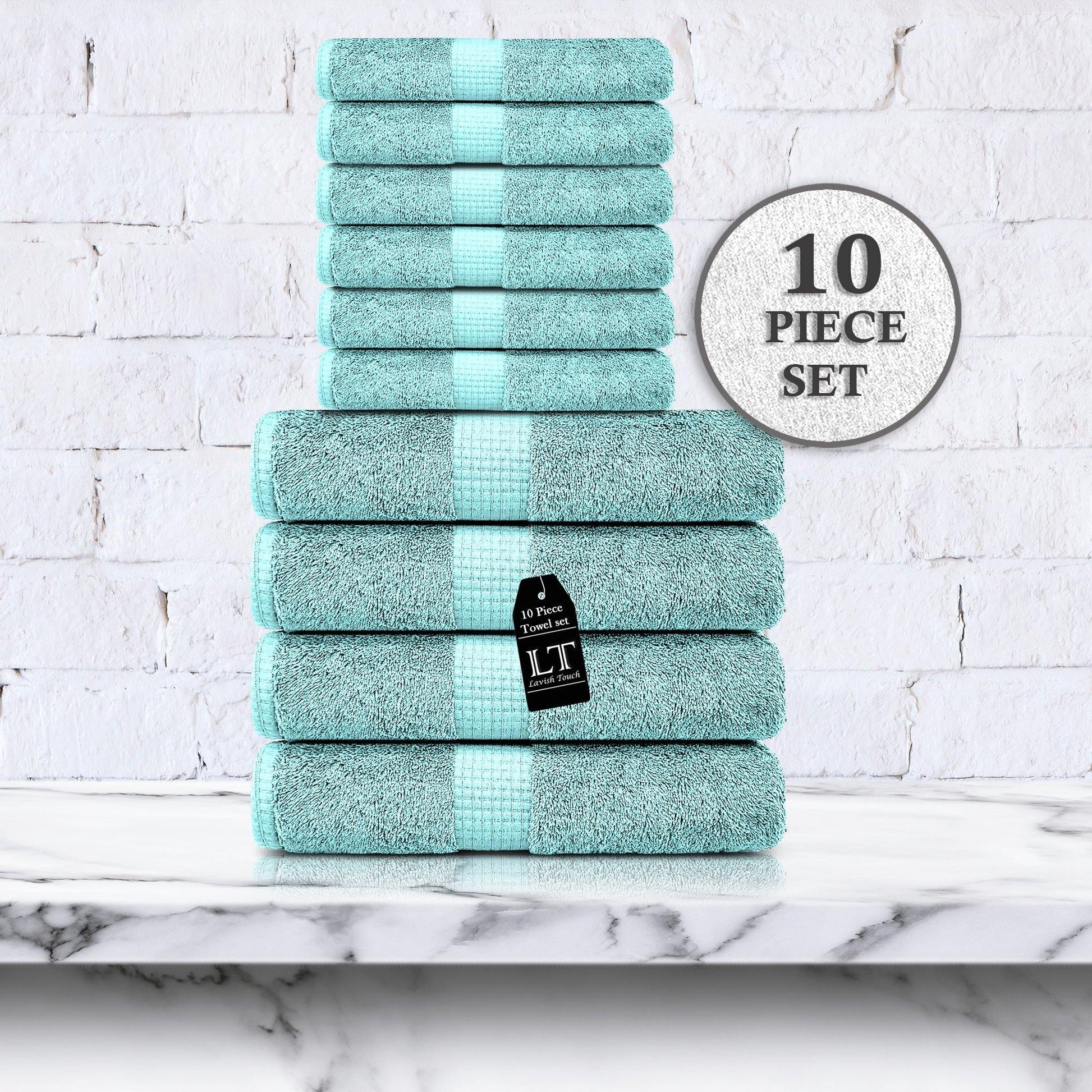 Lavish Touch Melrose 600 GSM 100% Cotton Ultra Soft Set of 10 Towels - Kea Global