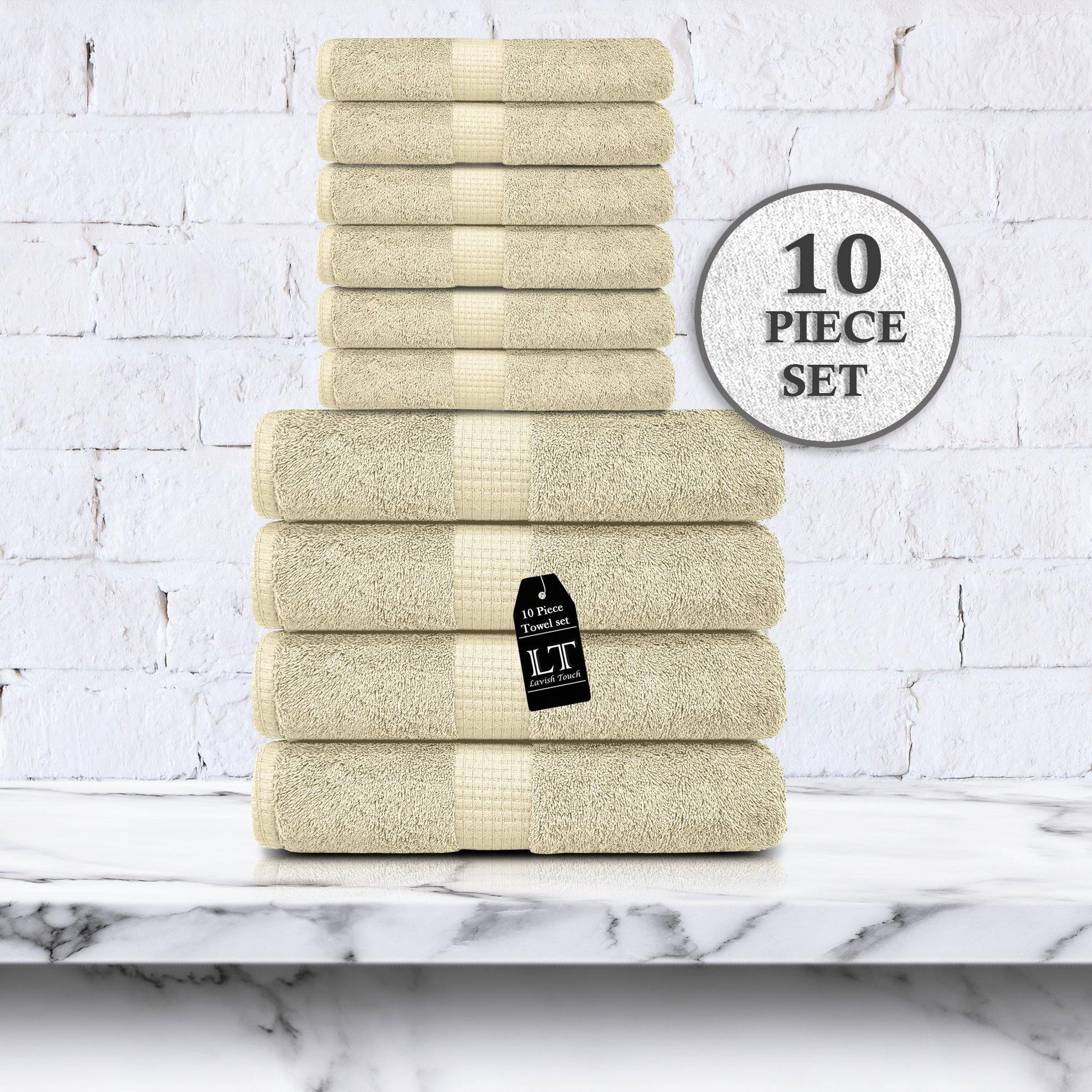 Lavish Touch Melrose 600 GSM 100% Cotton Ultra Soft Set of 10 Towels - Kea Global