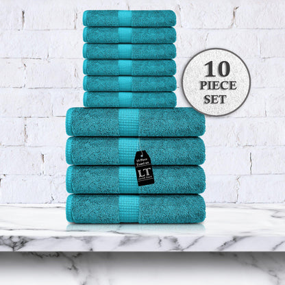 Lavish Touch Melrose 600 GSM 100% Cotton Ultra Soft Set of 10 Towels - Kea Global