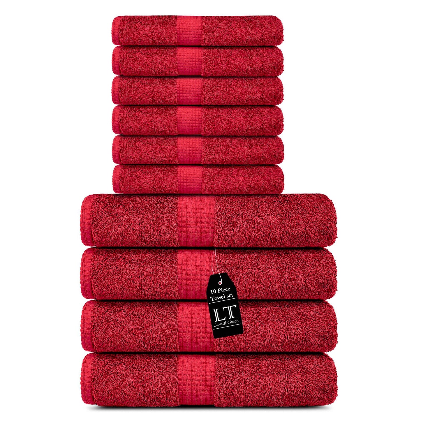 Lavish Touch Melrose 600 GSM 100% Cotton Ultra Soft Set of 10 Towels - Kea Global