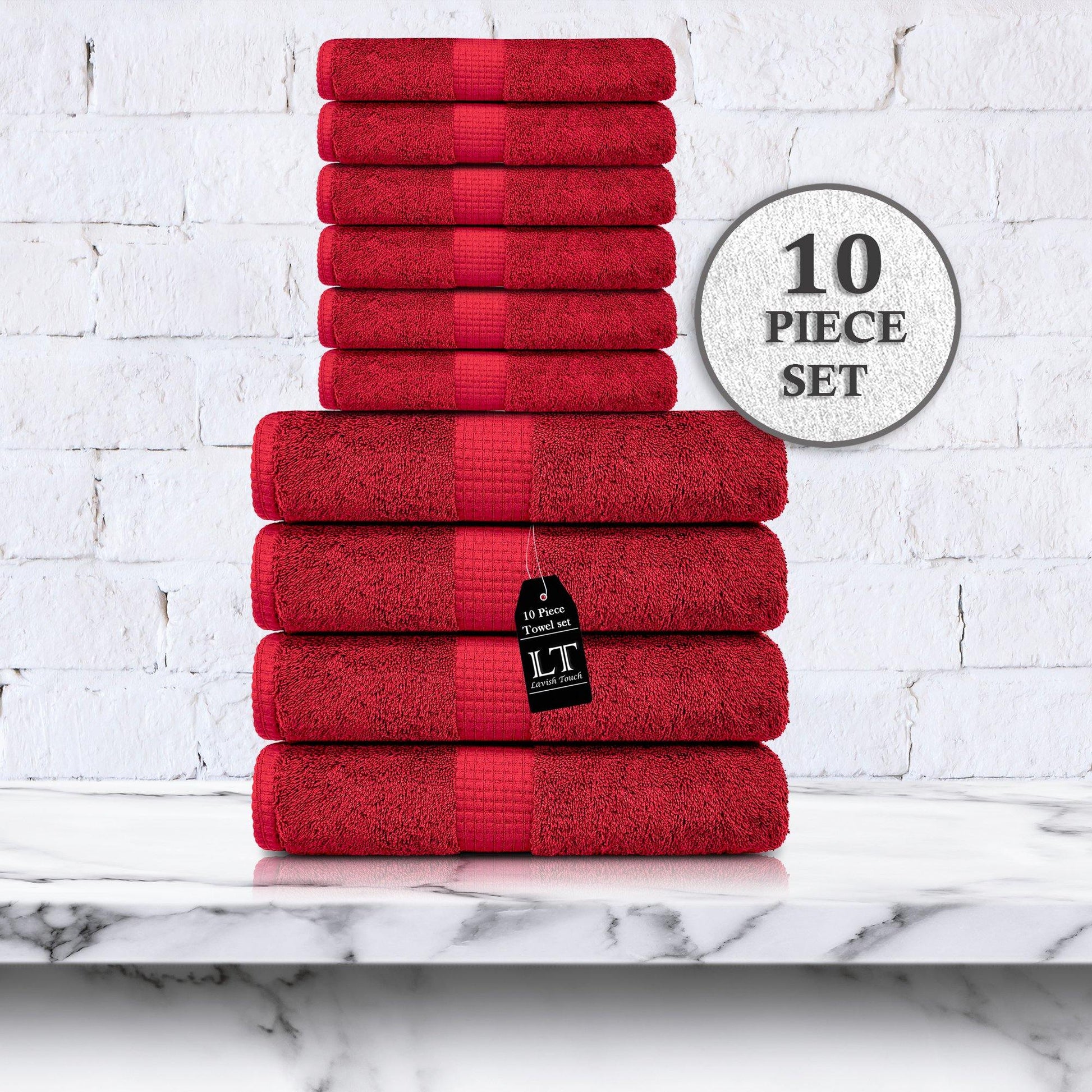 Lavish Touch Melrose 600 GSM 100% Cotton Ultra Soft Set of 10 Towels - Kea Global