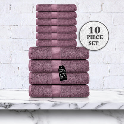 Lavish Touch Melrose 600 GSM 100% Cotton Ultra Soft Set of 10 Towels - Kea Global