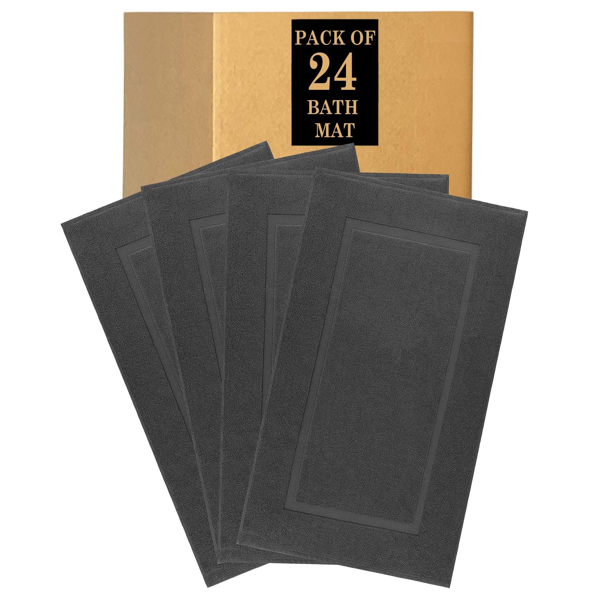 Lavish Touch 100% Ring Spun Cotton 600 GSM Pack of 24 Bath Mats - Kea Global